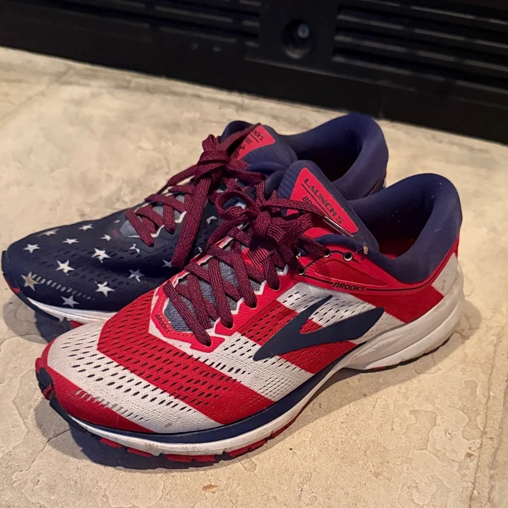 Brooks Womens' Sneakers - Red, White, Blue Star Design - Picture 2 of 5